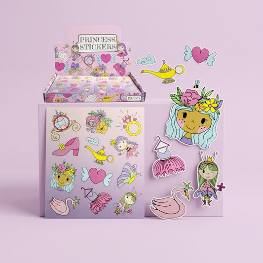 Princess Stickers Sheet of 12 Party Favour - studio photo