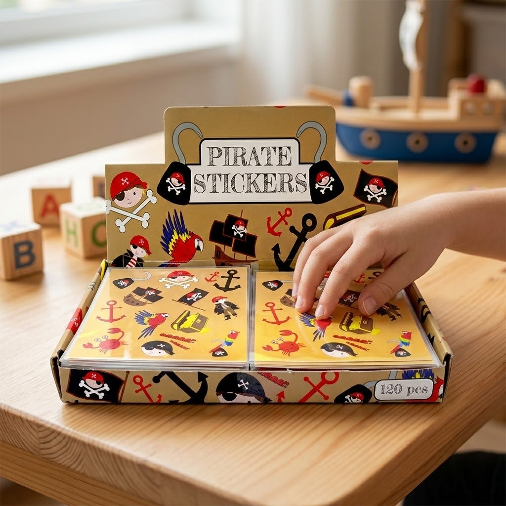 Pirate Stickers Sheet of 12 Party Favour - lifestyle photo