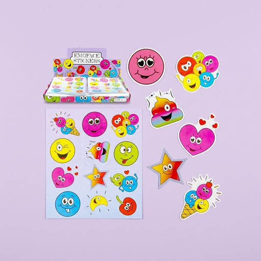 Funny Face Emoji Stickers Sheet of 12 - studio photo