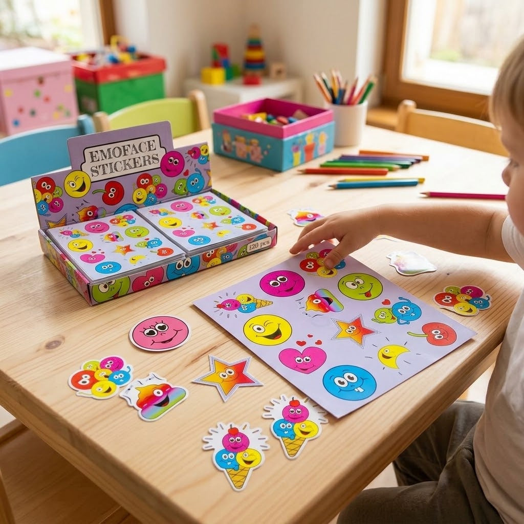 Funny Face Emoji Stickers Sheet of 12 - lifestyle photo