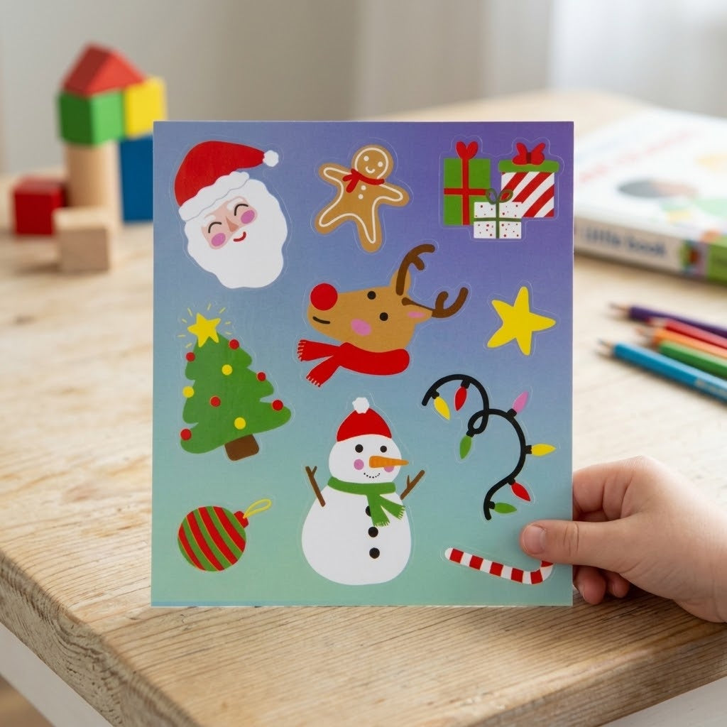Christmas Sticker Sheet 12 Stickers 10 x 11.5 cm - lifestyle photo