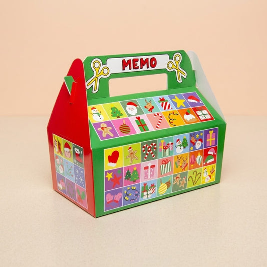 Christmas Memory Game Cardboard Lunch Box Large - studio photo
