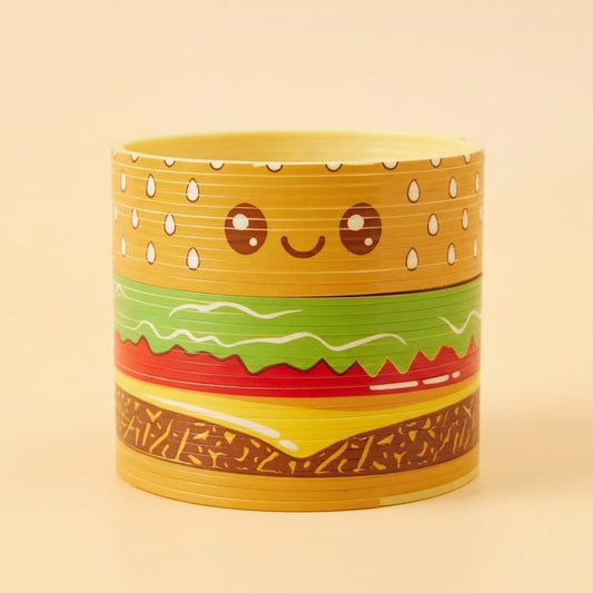 Kawaii Hamburger Spring Toy 7.5 cm Party Favour - studio photo