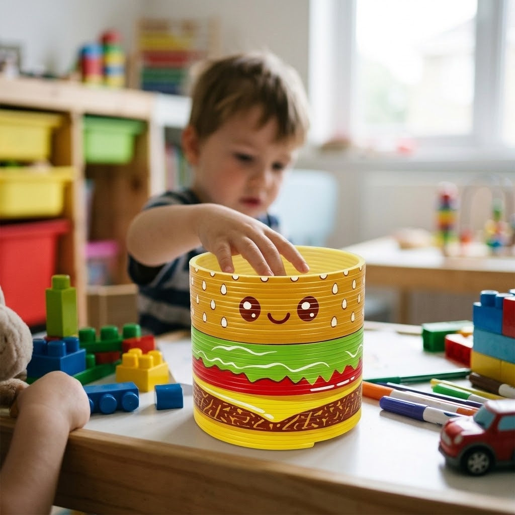 Kawaii Hamburger Spring Toy 7.5 cm Party Favour - lifestyle photo