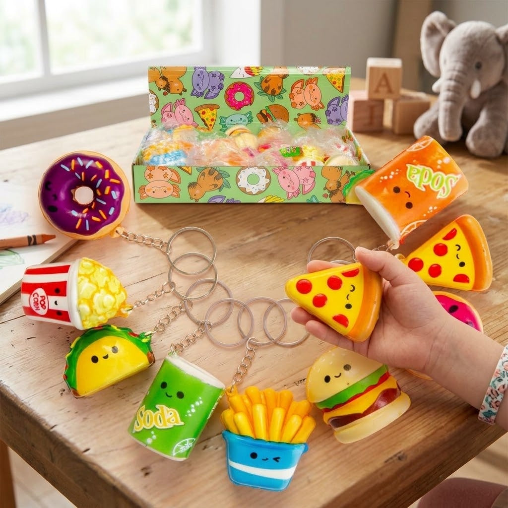 Squishy Fast Food Keychain Foam Food Keyring - lifestyle photo