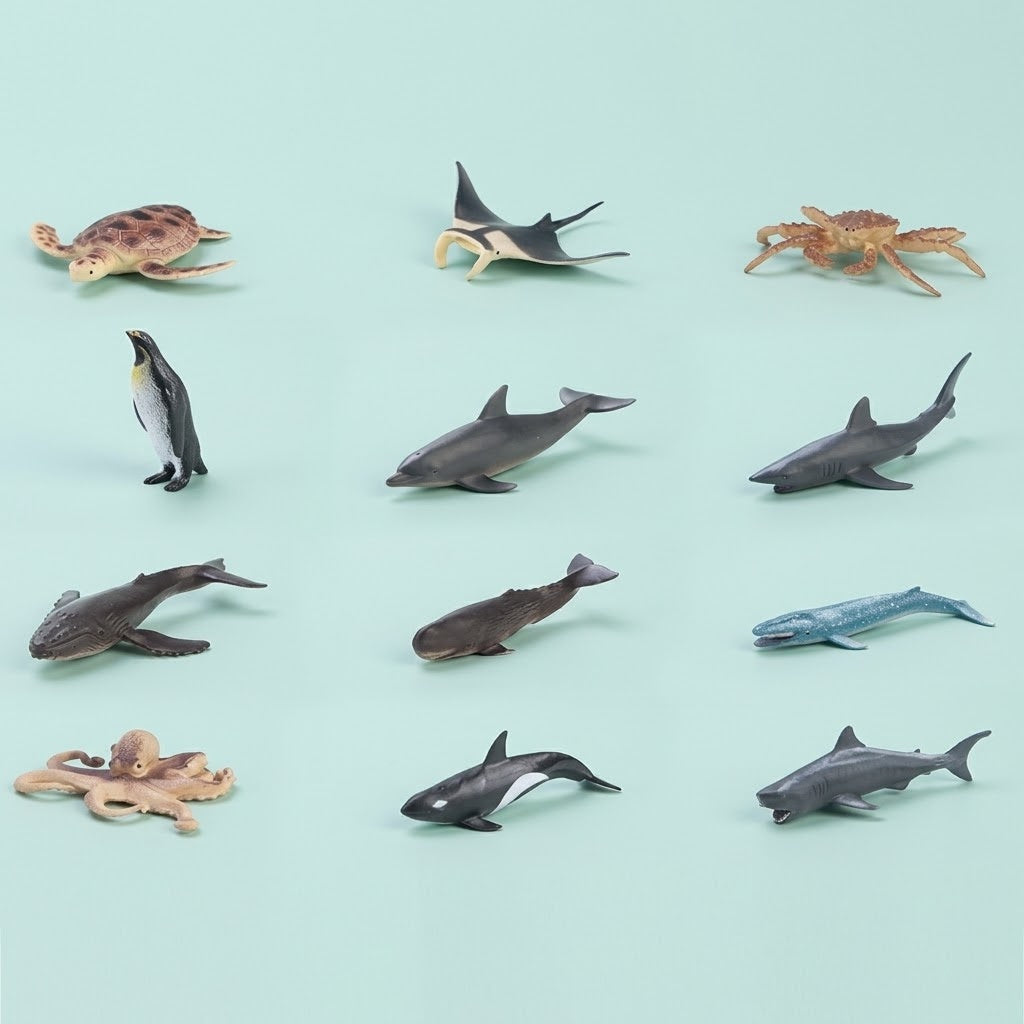 Realistic Sea Animal Figure with Collector Card - studio photo
