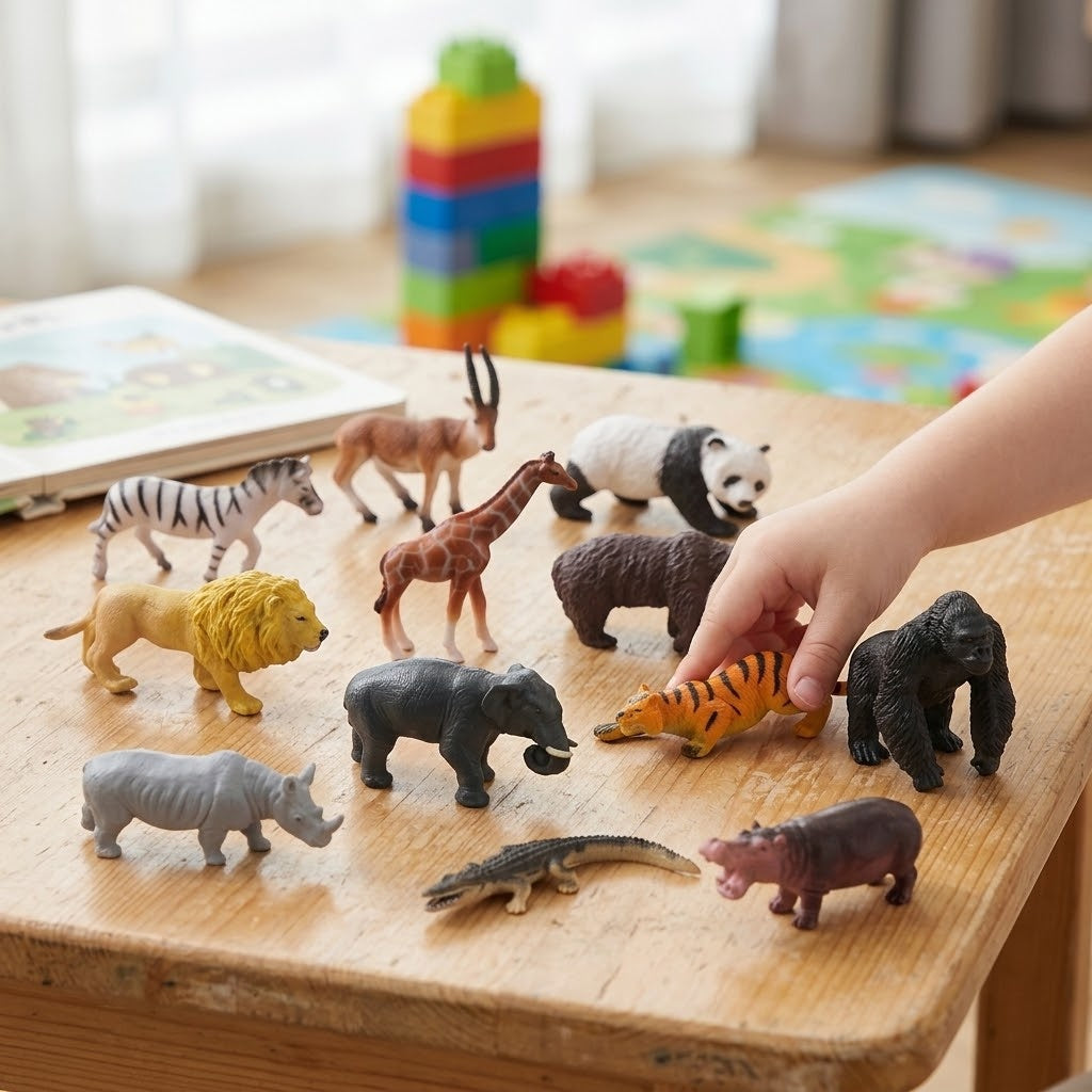 Realistic Safari Animal Figure with Collector Card - lifestyle photo