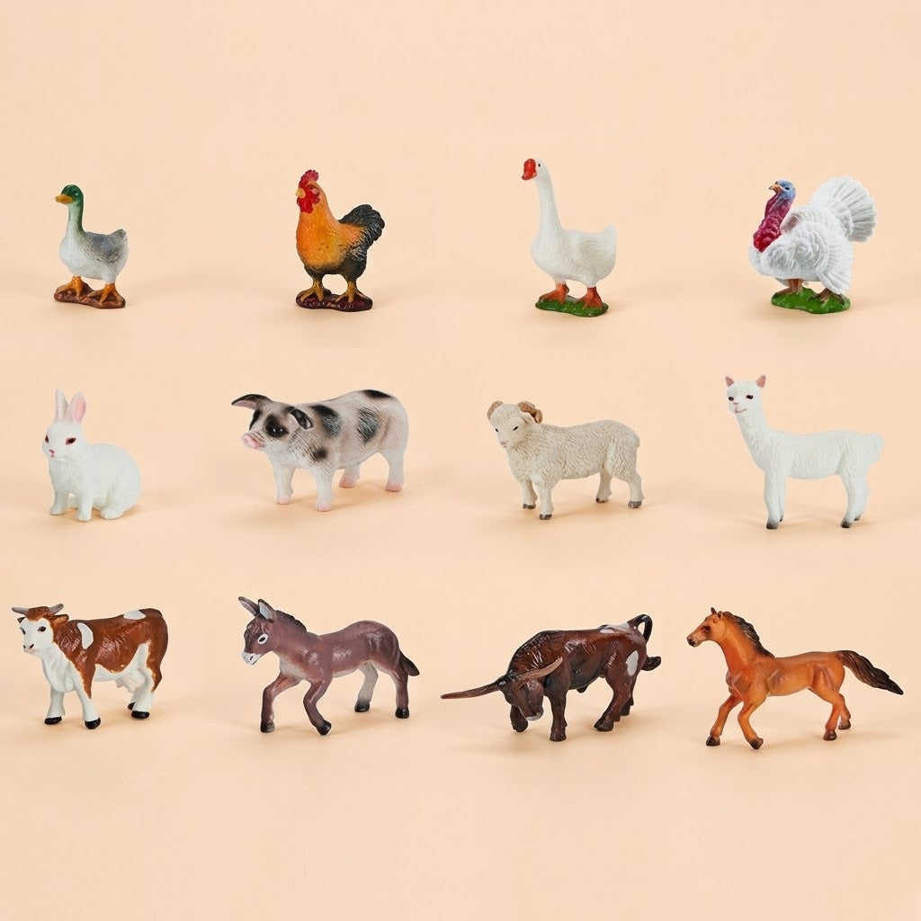 Realistic Farm Animal Figure with Collector Card - studio photo