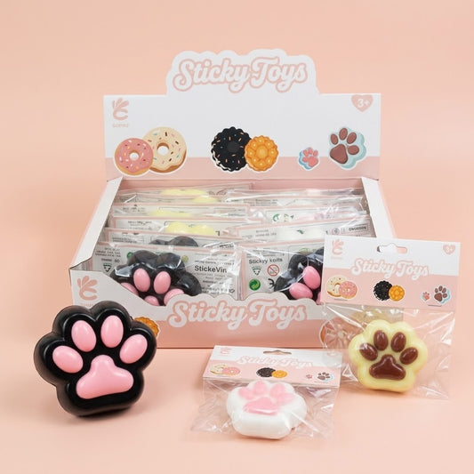 Kawaii Cat Paw Squishy Sticky Stress Toy - studio photo