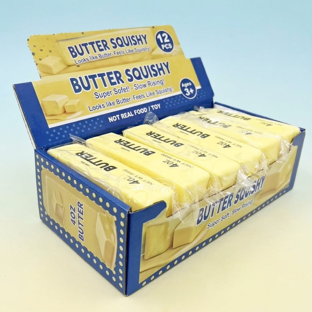 Butter Block Squishy 13 cm Stress Toy Fidget - studio photo