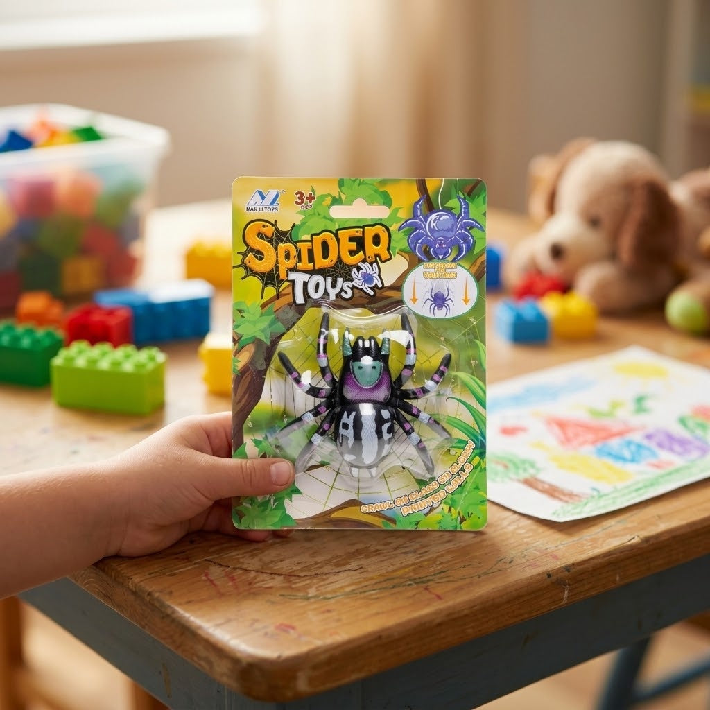 Sticky Wall Crawling Spider on Reel 9 cm - lifestyle photo