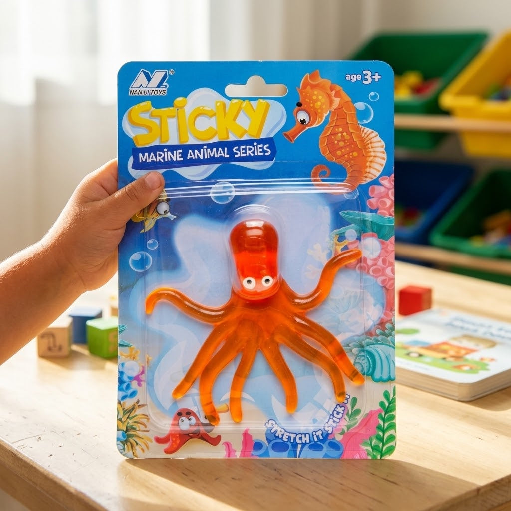 Sticky Octopus 10 x 12 cm Stretchy Window Toy - lifestyle photo