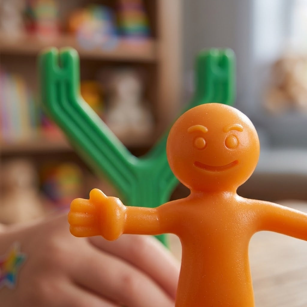 Stretchy Man Slingshot Launcher Flying Toy - close-up