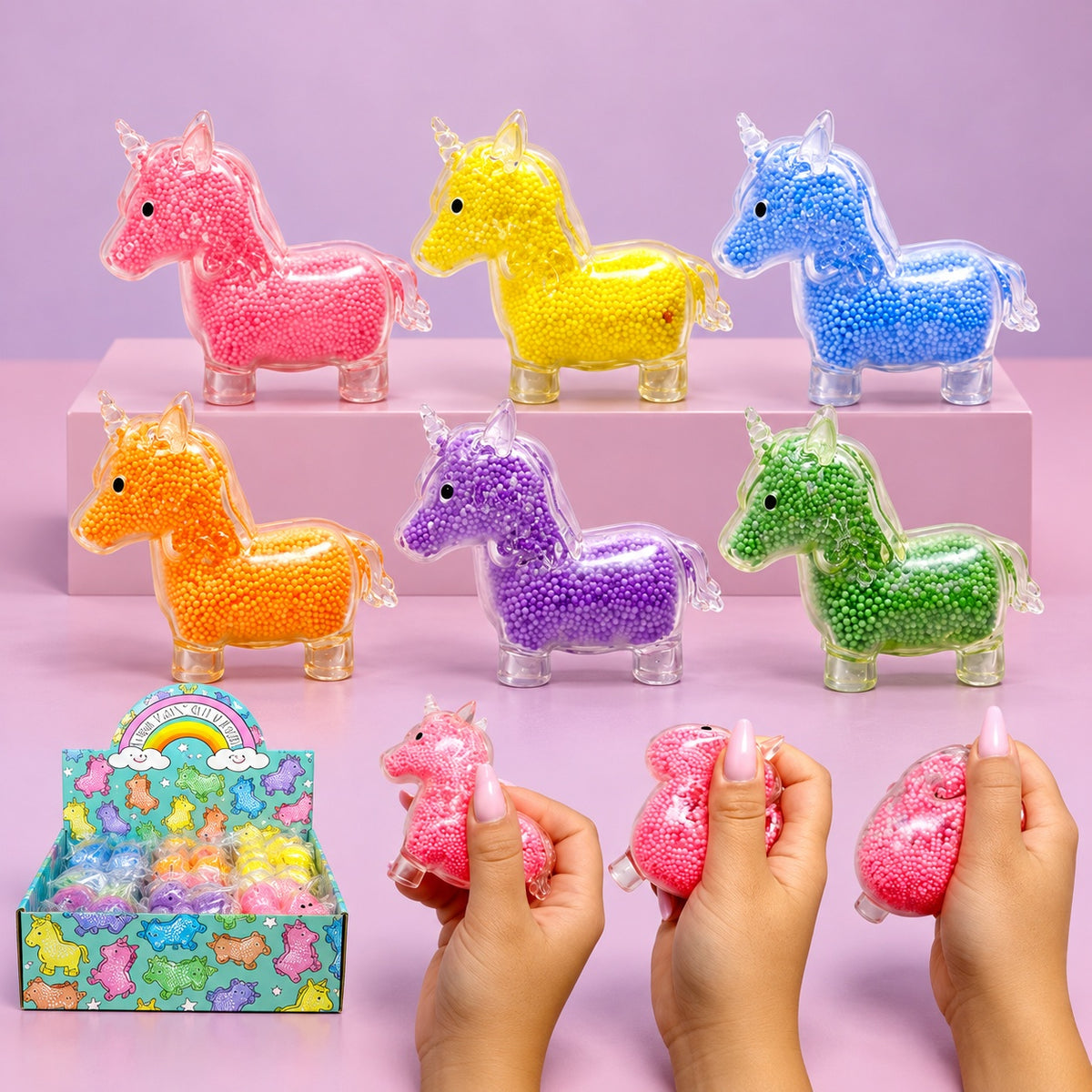 Unicorn Squishy Stress Toy Kawaii Fidget - studio photo