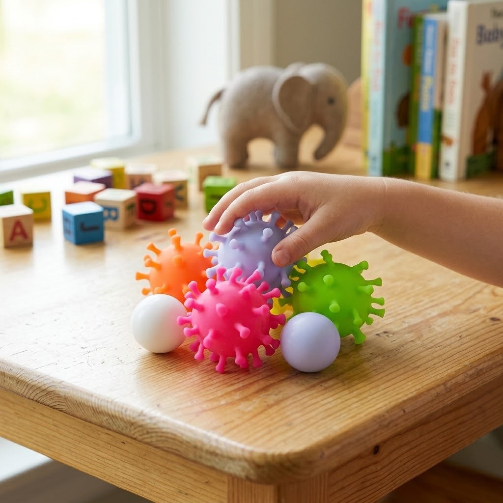 Spiky Squishy Stress Ball Sensory Fidget Toy 8 cm - lifestyle photo