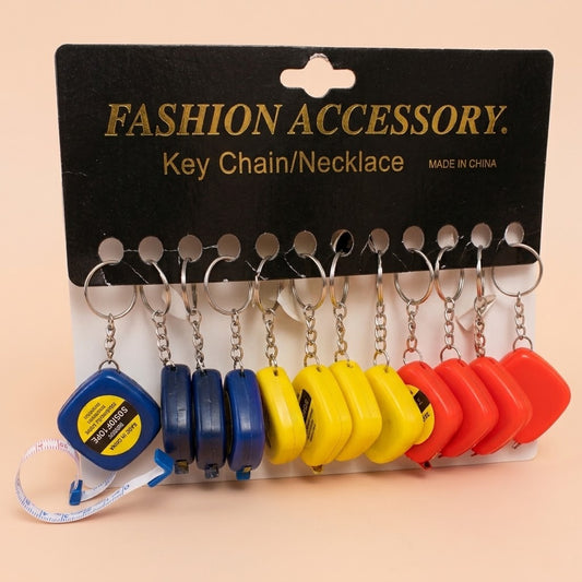 Retractable Tape Measure Keychain Mini Measuring Tool - studio photo