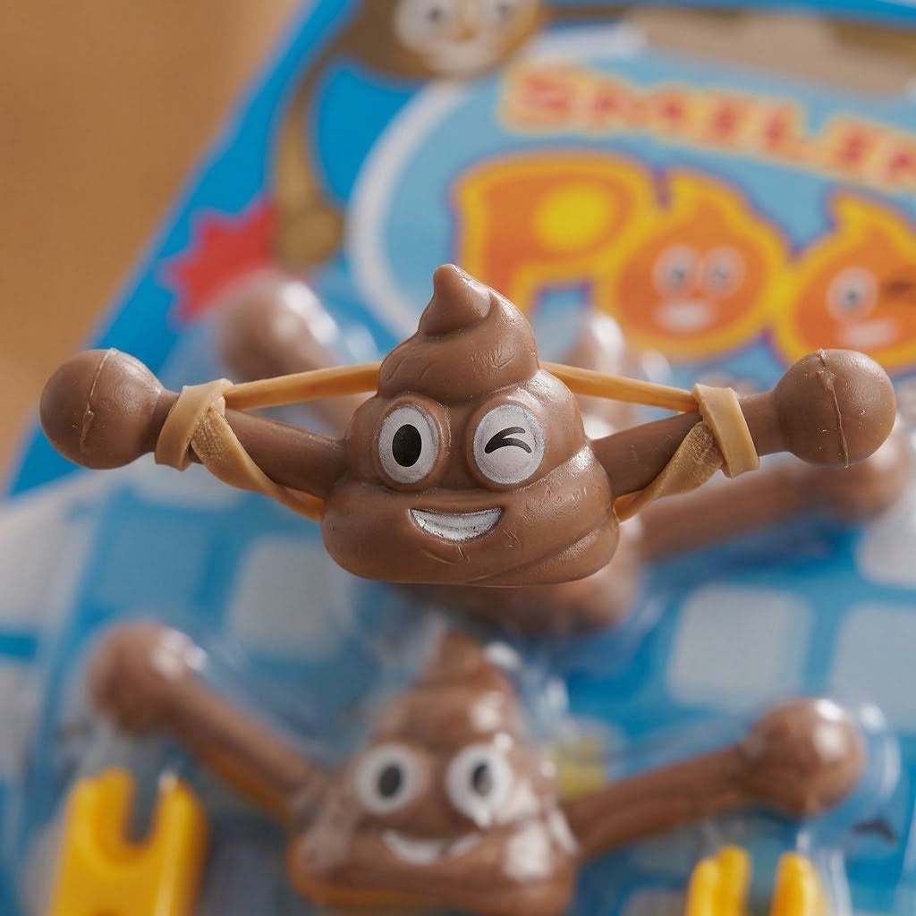 Stretchy Poop Launcher Toy Pack of 2 Joke Toy - close-up