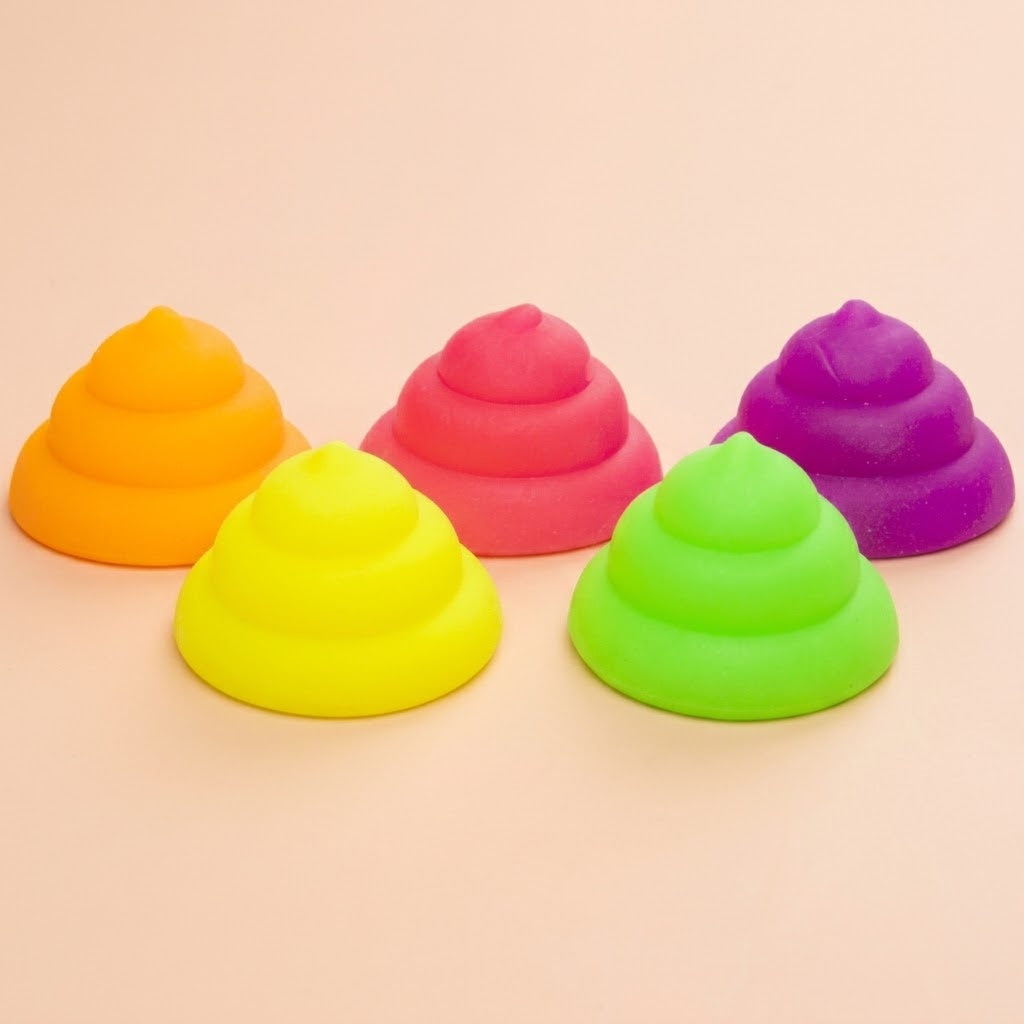 Neon Sticky Poop Toy Stretchy Joke Toy - studio photo