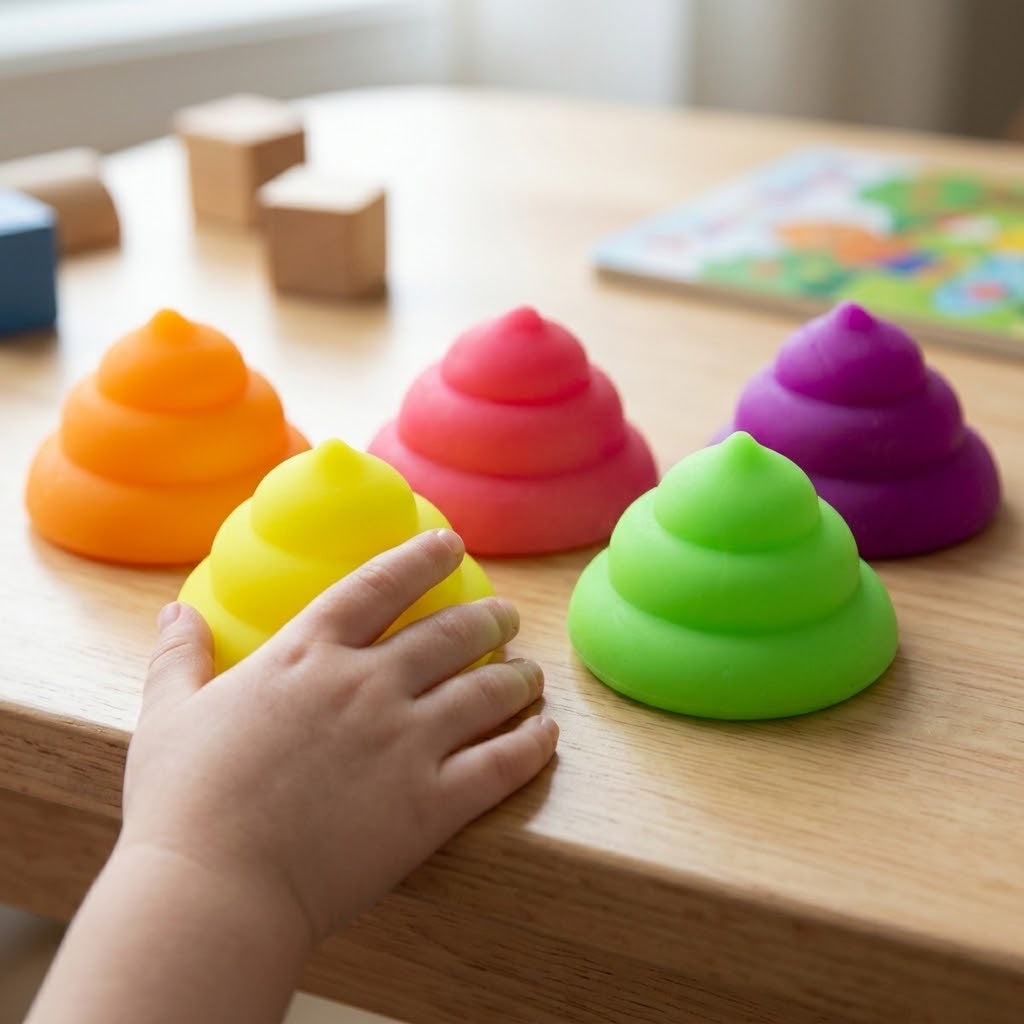 Neon Sticky Poop Toy Stretchy Joke Toy - lifestyle photo