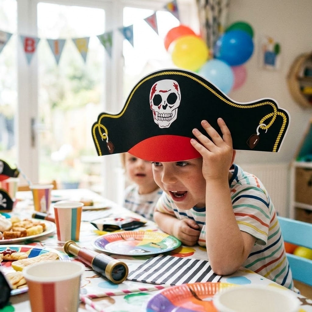 Cardboard Pirate Hats Pack of 12 Party Hats - lifestyle photo