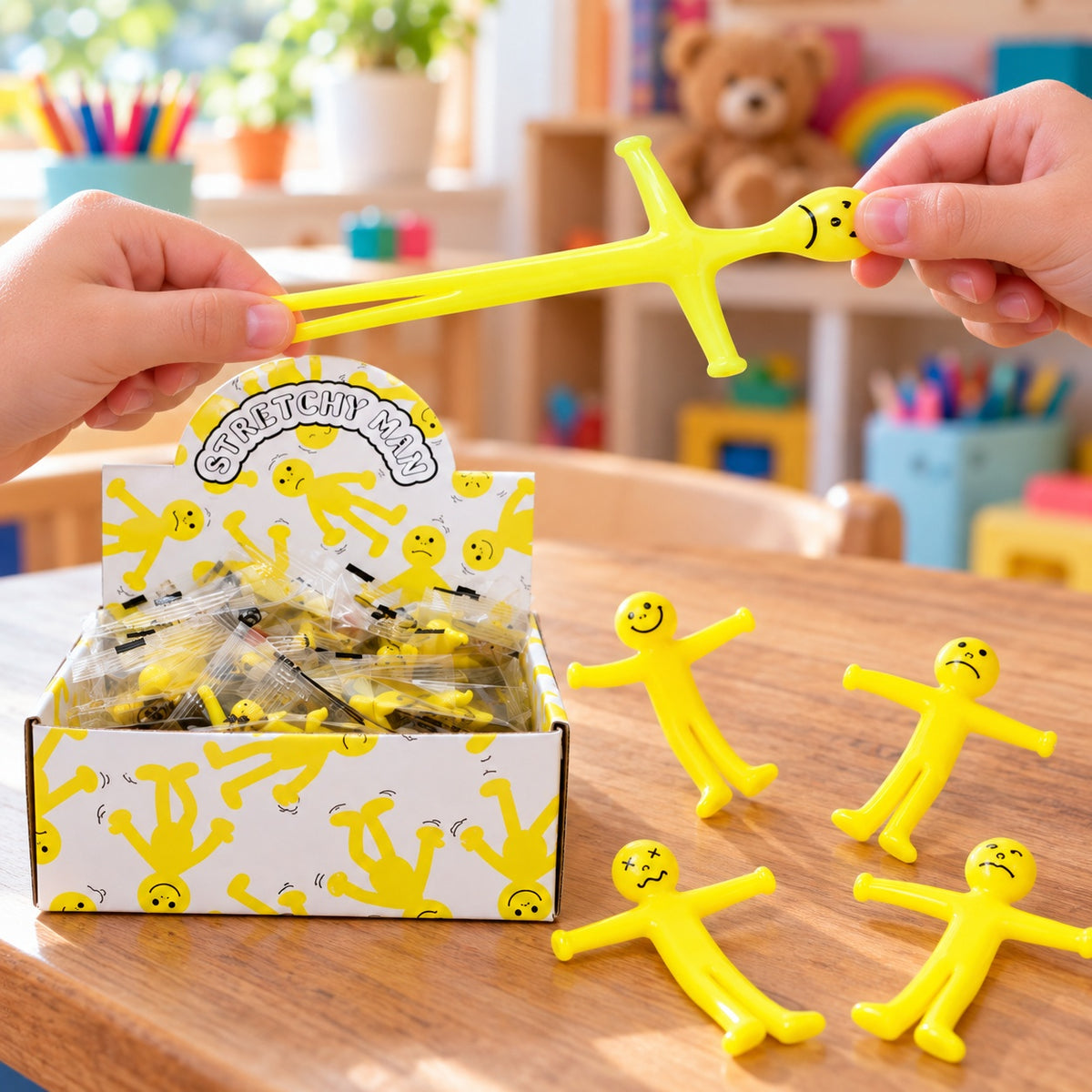 Stretchy Sticky Man Toy – Party Bag Filler 6 cm - lifestyle photo