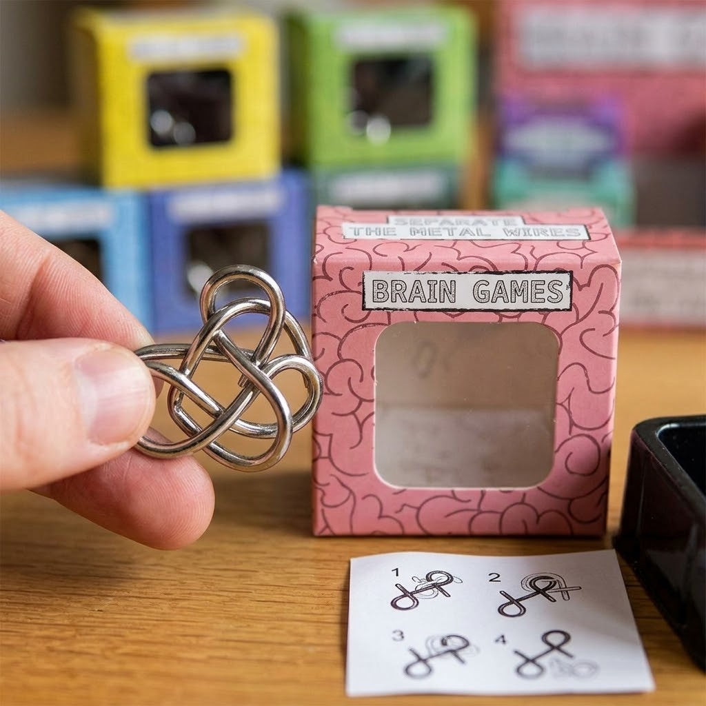 Metal Puzzle Brain Teaser Wire Puzzle Game - close-up