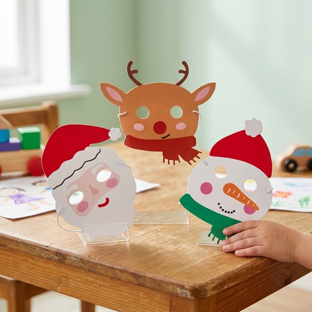 Christmas EVA Foam Mask for Kids Fancy Dress - lifestyle photo