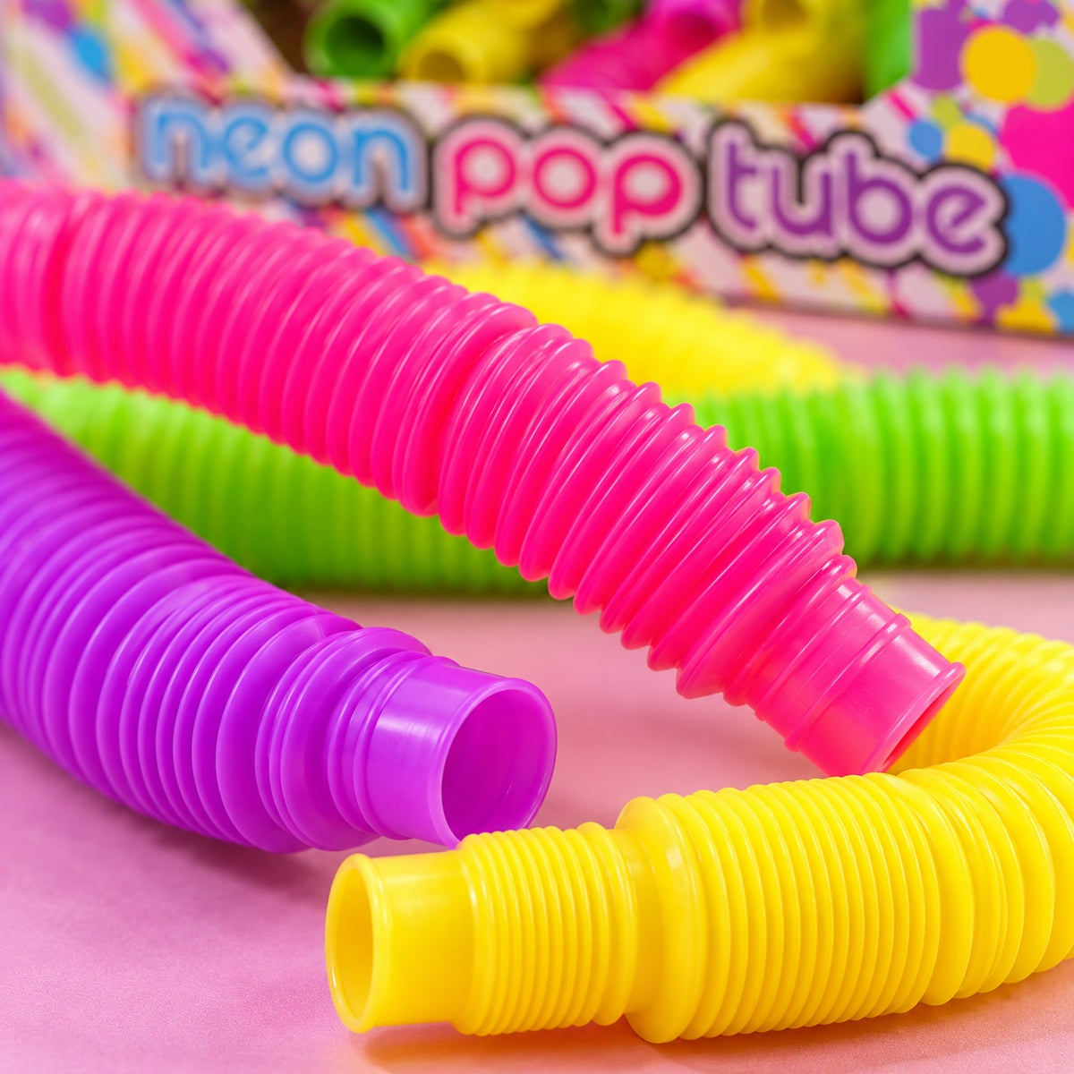 Neon Pop Tube Stretchy Sensory Fidget Toy - close-up