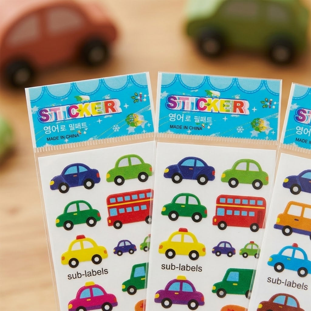 Sticker Sheet for Boys Party Bag Filler - close-up