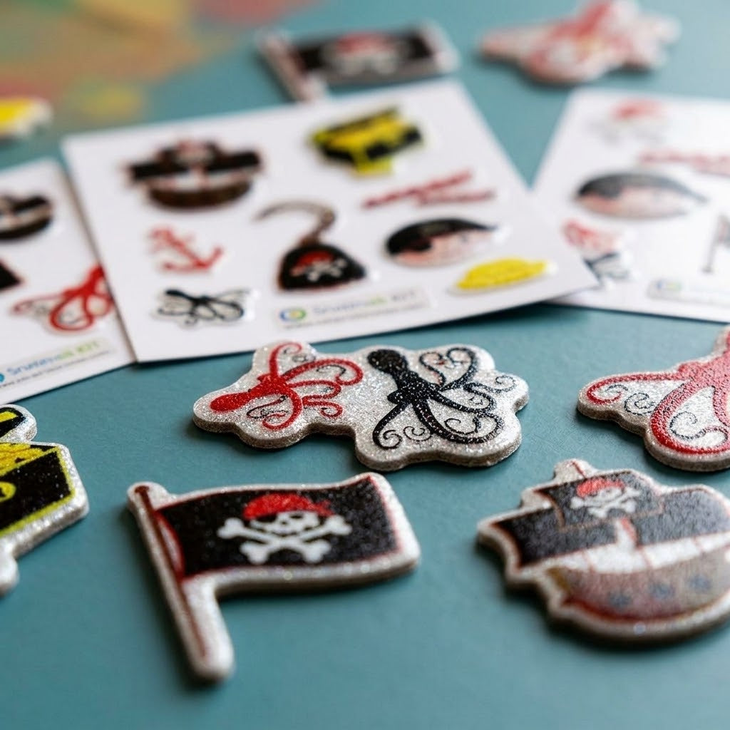 Mini Pirate Stickers Sheet 8 x 7 cm - close-up