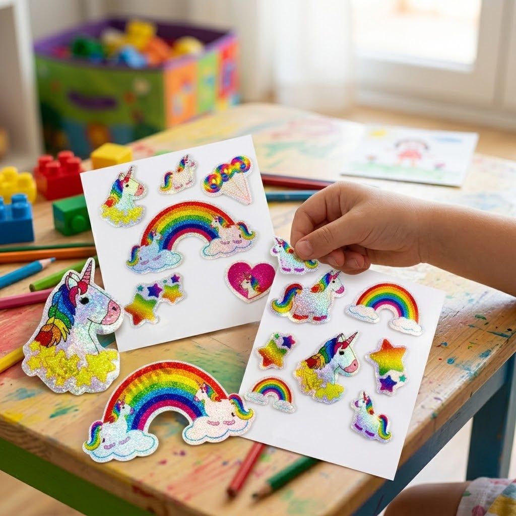 Mini Unicorn Stickers Sheet 8 x 7 cm - lifestyle photo