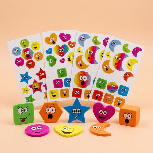 Mini Smiley Face Stickers Sheet 8 x 7 cm - studio photo