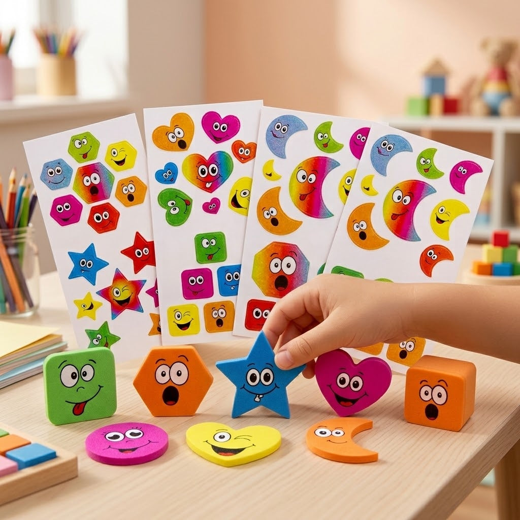 Mini Smiley Face Stickers Sheet 8 x 7 cm - lifestyle photo