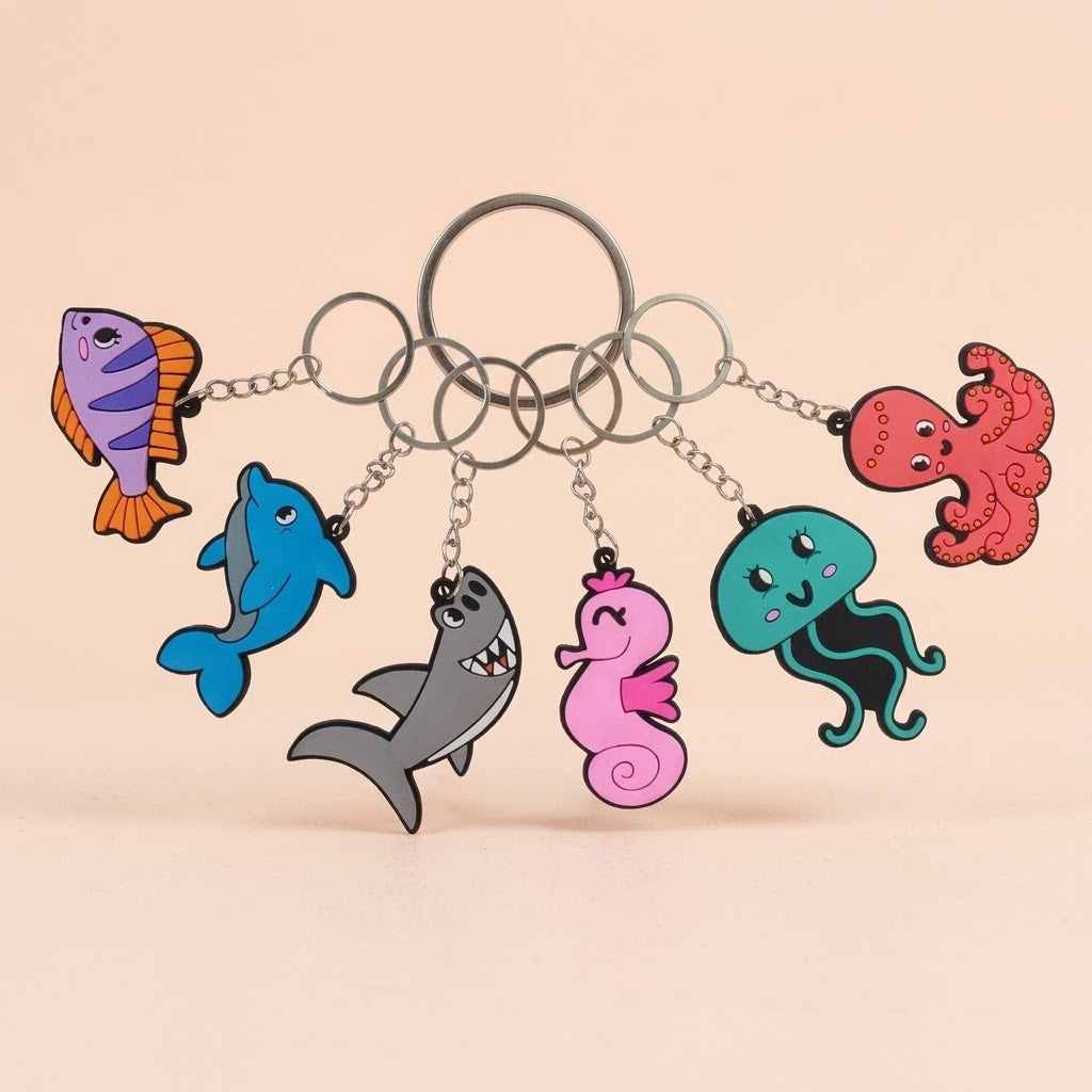 Sea Animals Keychain Ocean Bag Charm - studio photo