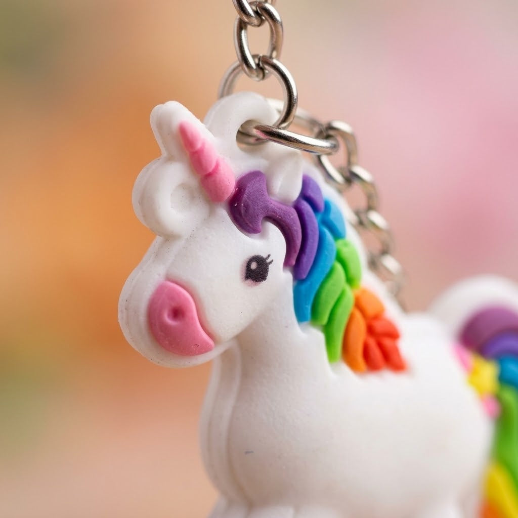 Unicorn Keychain Cute Bag Charm for Kids - close-up