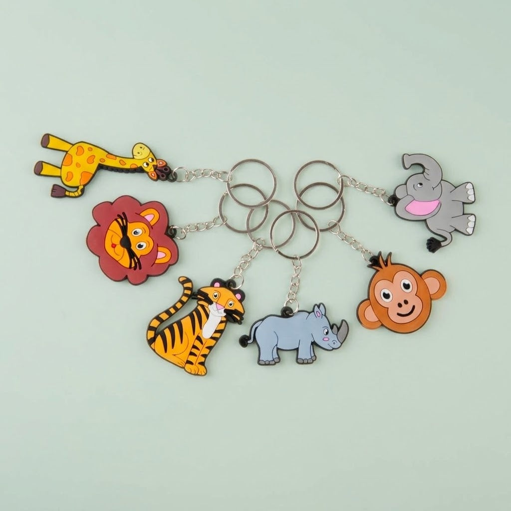 Wild Animal Keychain Safari Bag Charm - studio photo