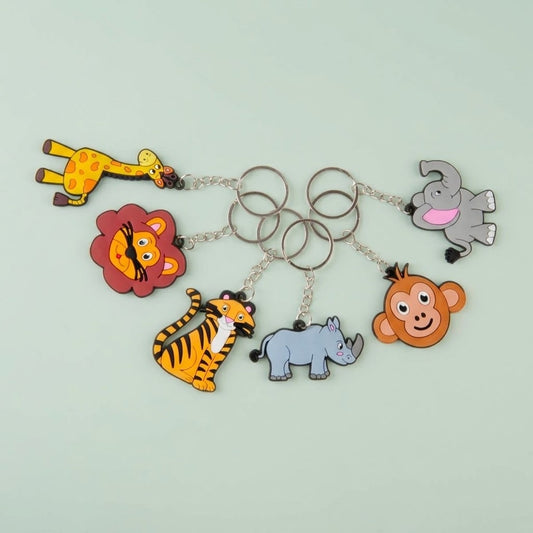 Wild Animal Keychain Safari Bag Charm - studio photo