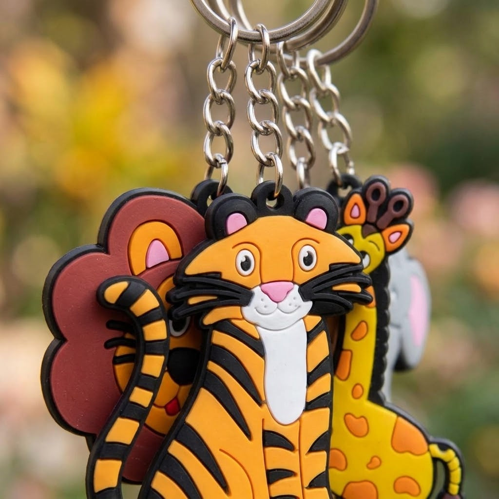 Wild Animal Keychain Safari Bag Charm - close-up