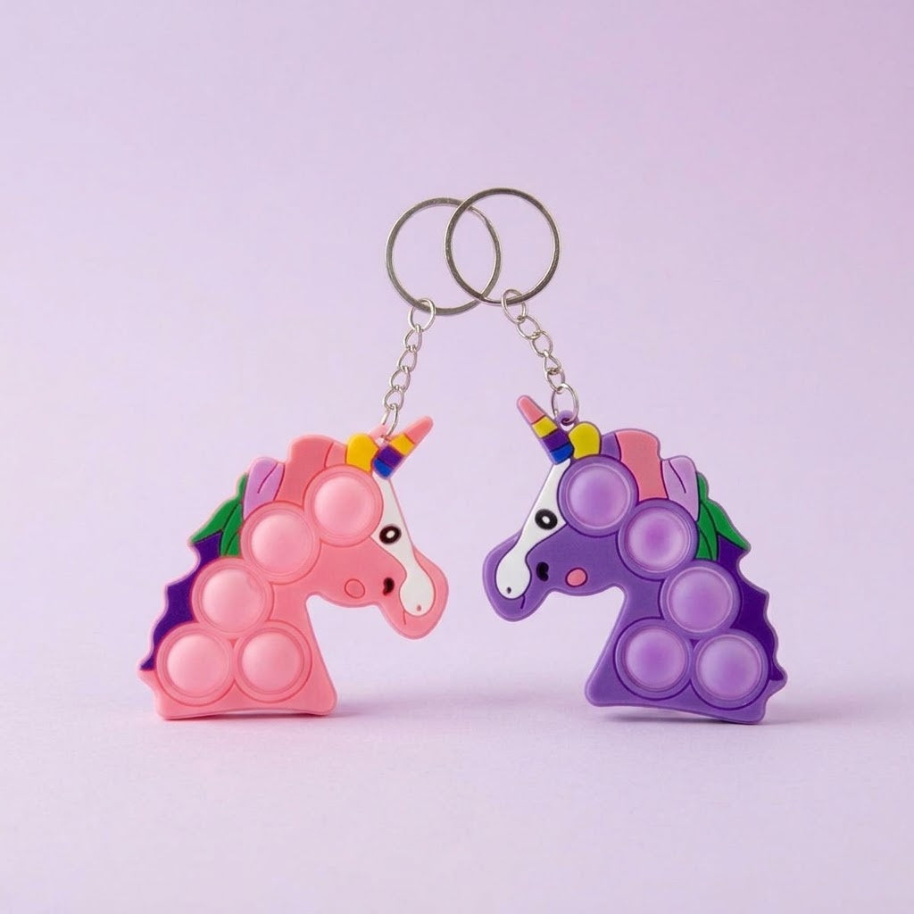 Unicorn Pop It Keychain 8 cm Fidget Toy - studio photo