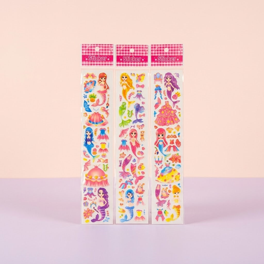 Mermaid Stickers Sheet 35-40 Stickers 30 x 6 cm - studio photo