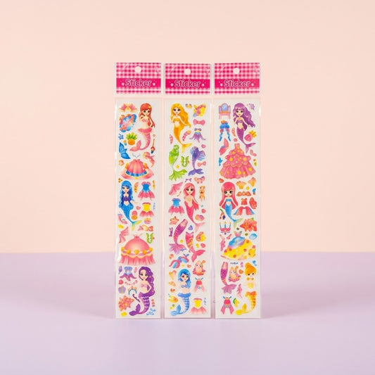 Mermaid Stickers Sheet 35-40 Stickers 30 x 6 cm - studio photo