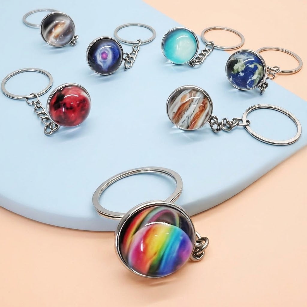 Planet Keychain Solar System Keyring 2.2 cm - studio photo