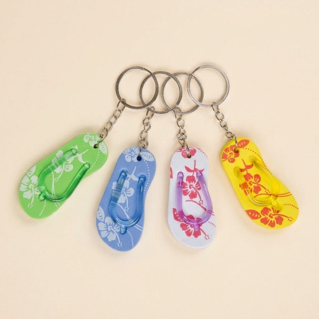 Foam Flip Flop Keychain Beach Key Ring - studio photo