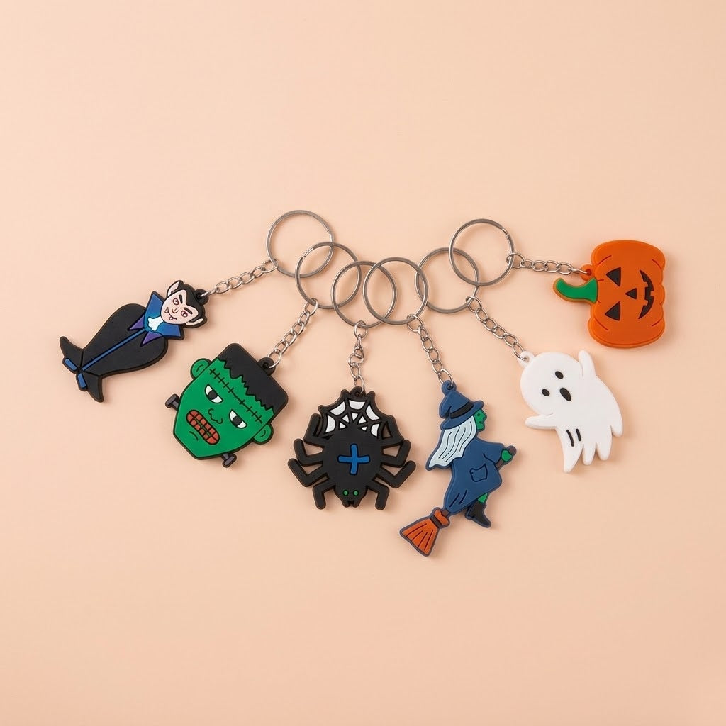Halloween Keychain Assorted Spooky Keyring Party Favour - studio photo