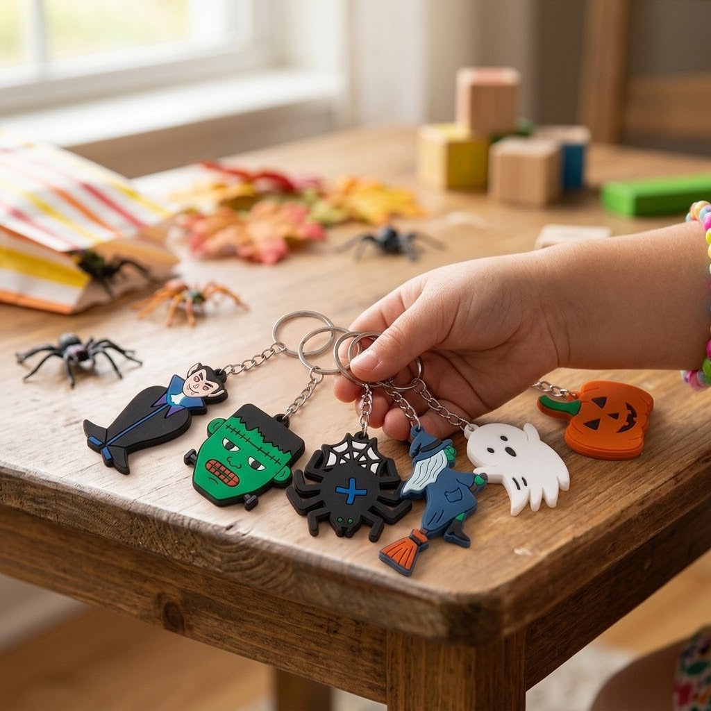 Halloween Keychain Assorted Spooky Keyring Party Favour - lifestyle photo