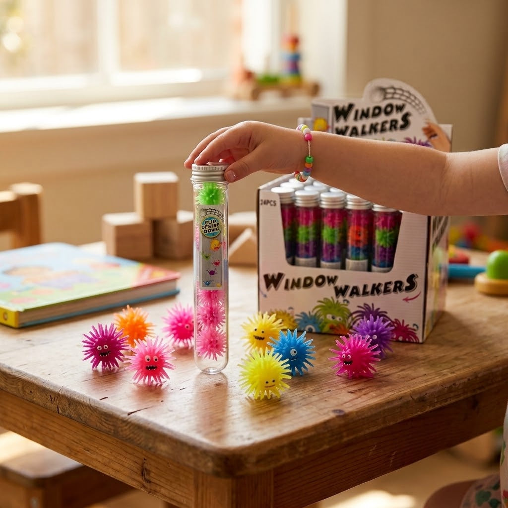 Sticky Spiders Tube of 7 Stretchy Halloween Toy - lifestyle photo