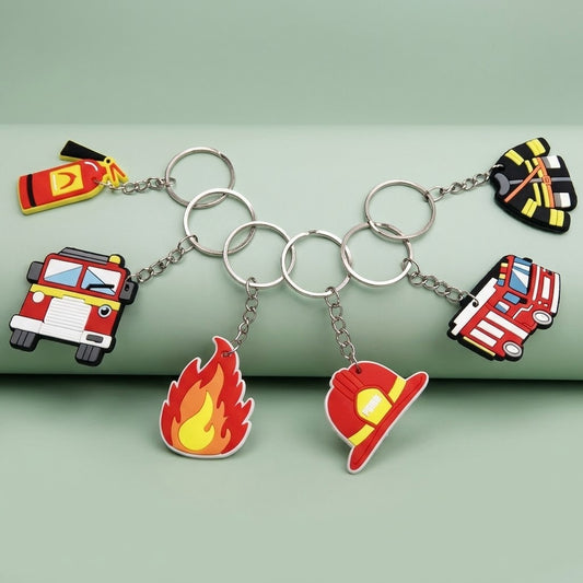 Firefighter Keychain Fire Brigade Keyring Party Favour - studio photo