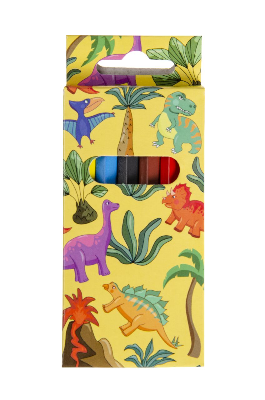 KLEURPOTLOODJES 6ST.. DINO