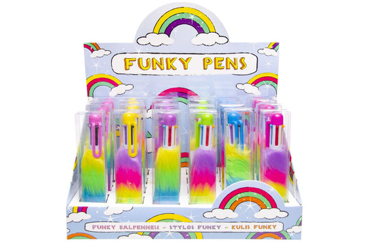 FLUFFY BALPEN. 6 KLEUREN INKT