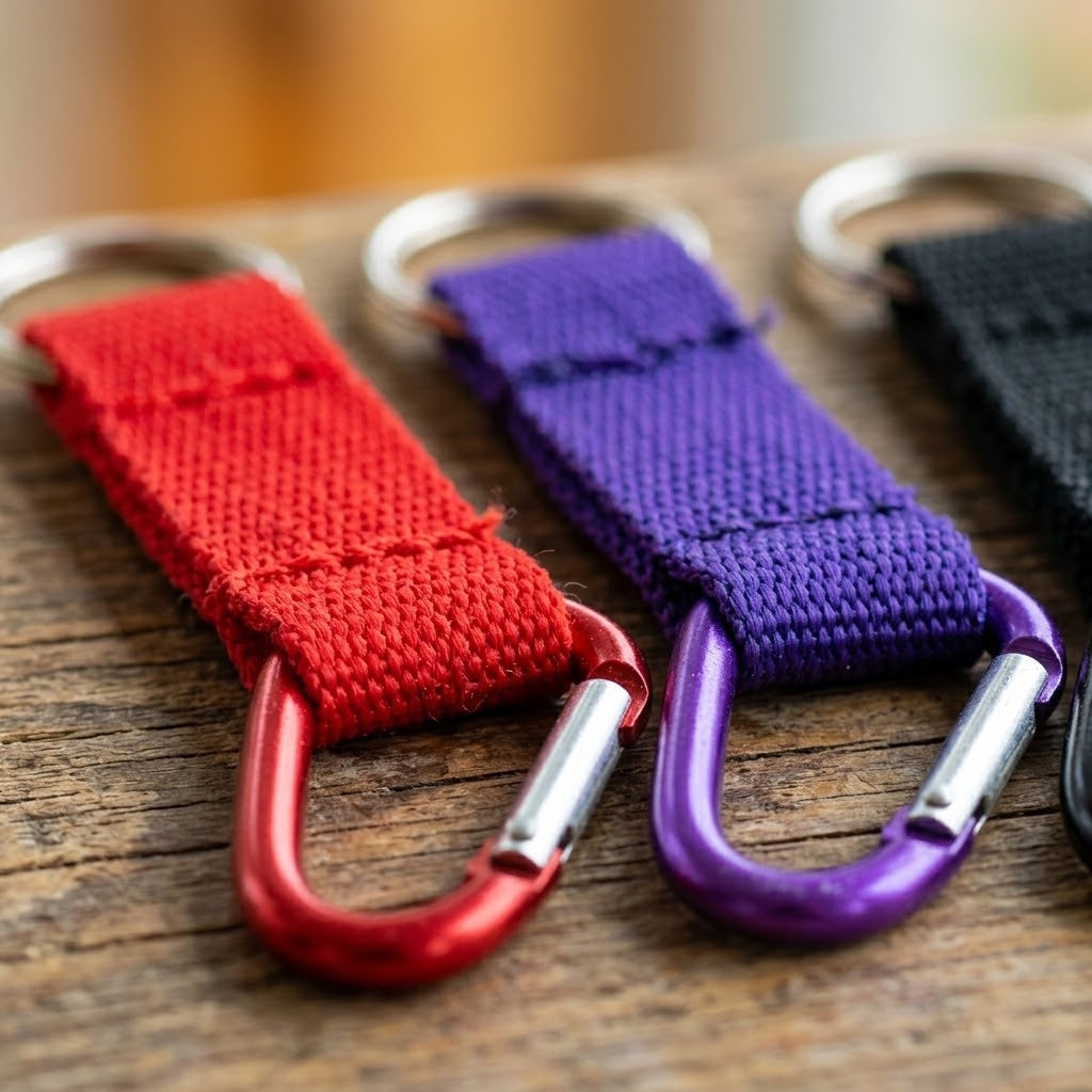 Carabiner Keychain with Key Ring 6.5 cm - close-up